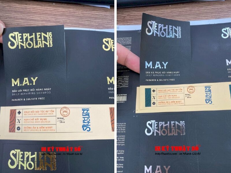 In tem PP offset cán mờ, bế demi, ép kim Gold/Silver - In Kỹ Thuật Số Since 2006 - Ảnh: 2