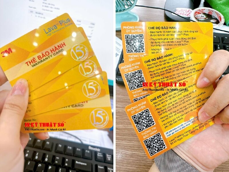 In thẻ bảo hành Warranty Card phủ nhủ, ép bóng, ép kim 7 màu 1 nội dung, in 2 mặt - In Kỹ Thuật Số Since 2006 - Ảnh: 2