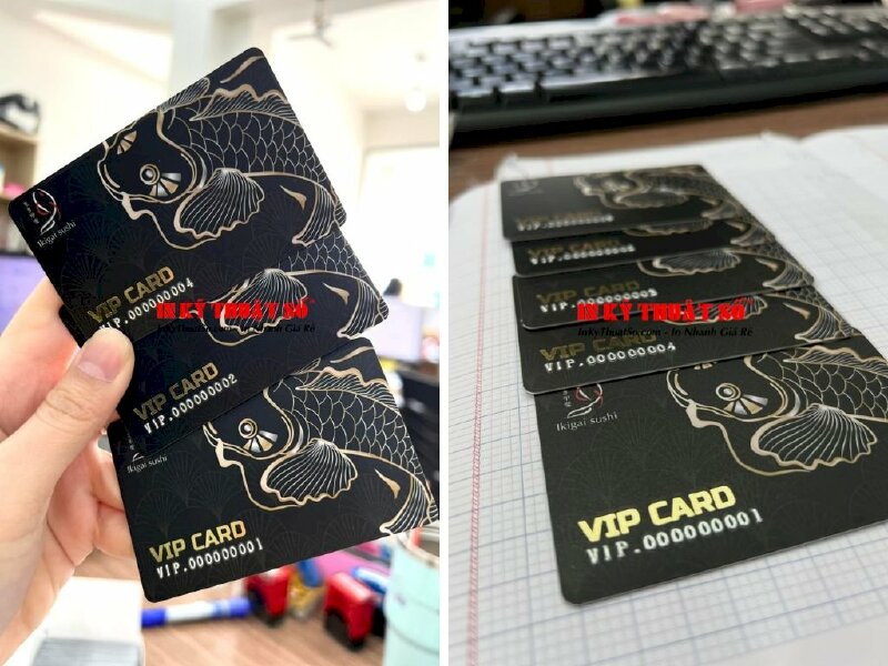 In thẻ đen theo yêu cầu, ép kim mạ vàng, dập nổi số theo ký tự chuẩn - In Kỹ Thuật Số Since 2006 - Ảnh: 3