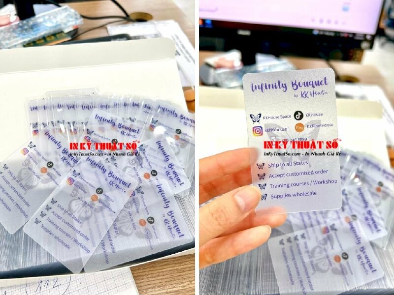 Card visit nhựa PVC trong ép mờ sần - hàng gửi đi nước ngoài - In Kỹ Thuật Số Since 2006 - Ảnh: 2