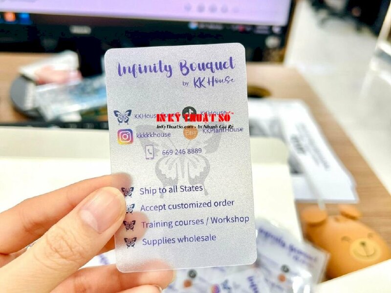 Card visit nhựa PVC trong ép mờ sần - hàng gửi đi nước ngoài - In Kỹ Thuật Số Since 2006 - Ảnh: 1