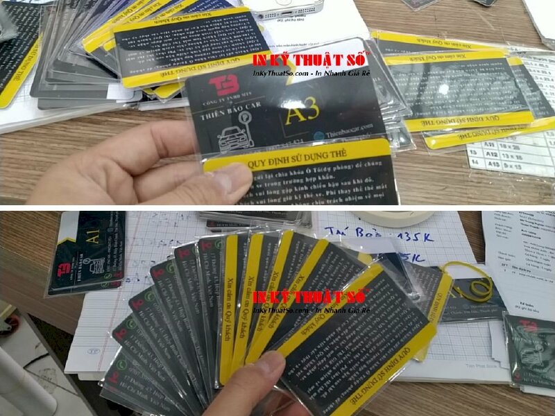 In thẻ xe nhựa mỏng, in KTS 2 mặt, ép mờ, chạy số nhảy - In Kỹ Thuật Số Since 2006 - Ảnh: 3