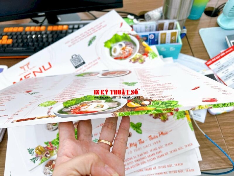 In menu tấm cầm tay, PP dán gói bồi Formex - In Kỹ Thuật Số Since 2006 - Ảnh: 5