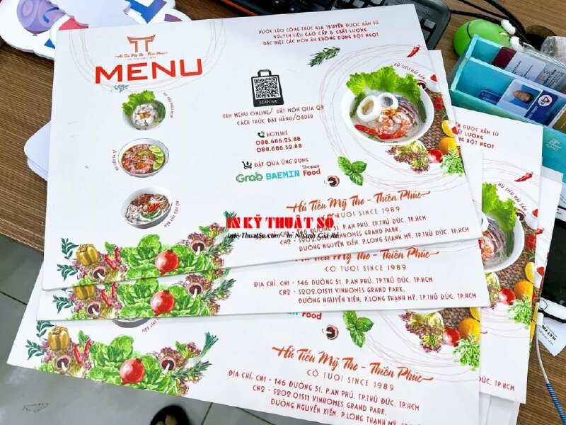 In menu tấm cầm tay, PP dán gói bồi Formex - In Kỹ Thuật Số Since 2006 - Ảnh: 4