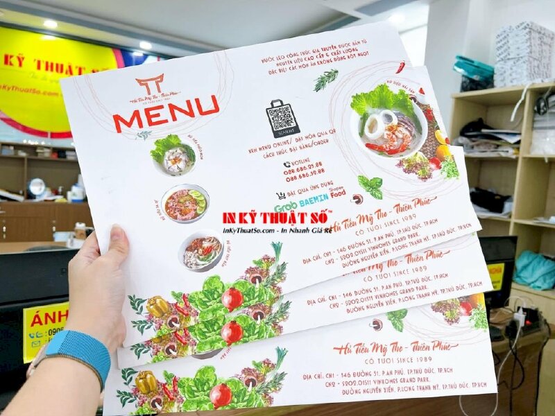 In menu tấm cầm tay, PP dán gói bồi Formex - In Kỹ Thuật Số Since 2006 - Ảnh: 3