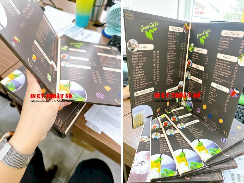 In bảng giá cầm tay kích thước A4 - In menu cafe