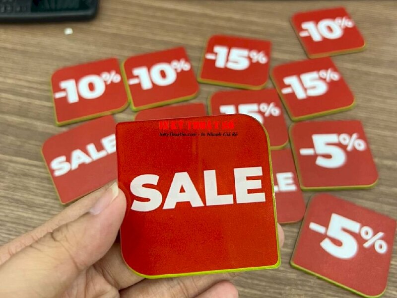 In thẻ sale, giảm giá mica trong 2li in UV 2 mặt - In Kỹ Thuật Số Since 2006 - Ảnh: 1