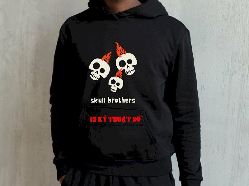 In Áo hoodie in hình đầu lâu skull - In Kỹ Thuật Số Since 2006 - Ảnh: 1