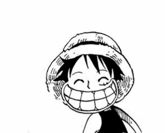 Ảnh Trắng đen thui Luffy mỉm cười siêu dễ dàng thương