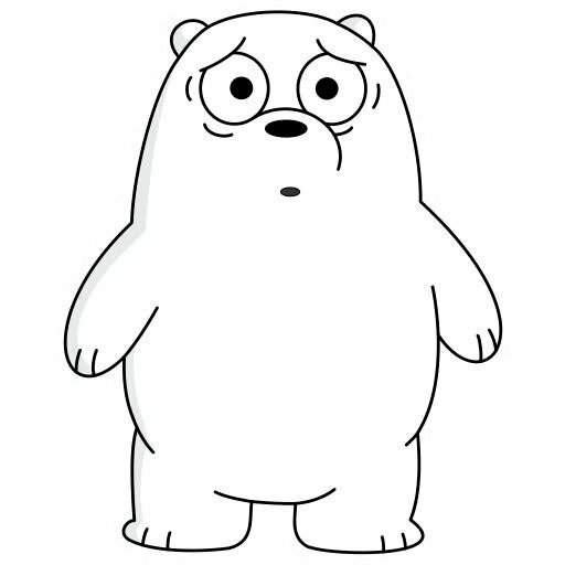 Hình hình ảnh gấu White nhị đôi mắt tròn trĩnh xòe vẻ mặt mũi hốt hoảng và buồn bã