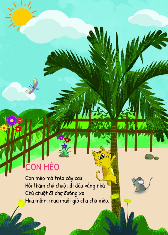 Hình ảnh minh họa con mèo trèo cây cau
