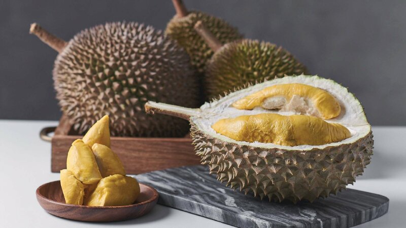 Hình ảnh quả sầu riêng múi vàng thơm ngon