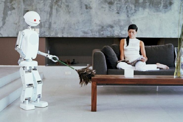 Hình ảnh robot quét dọn nhà cửa