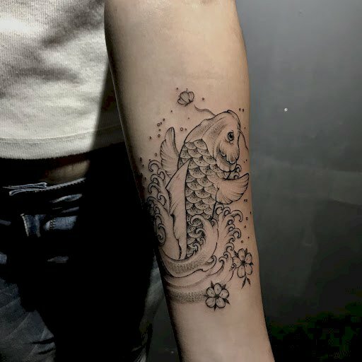 Cá chép tattoo xăm trên tay tuyệt đẹp