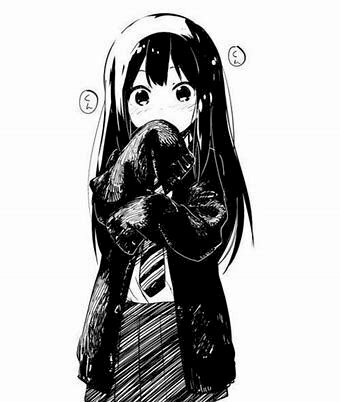 Ảnh anime trắng đen girl cute đáng yêu 
