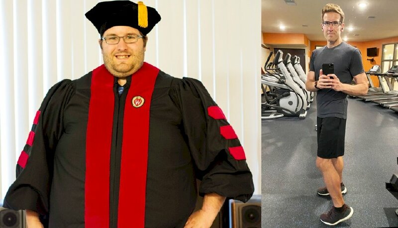 Hình ảnh người đàn ông này giảm từ 204 kg xuống còn 77 kg sau 3 năm