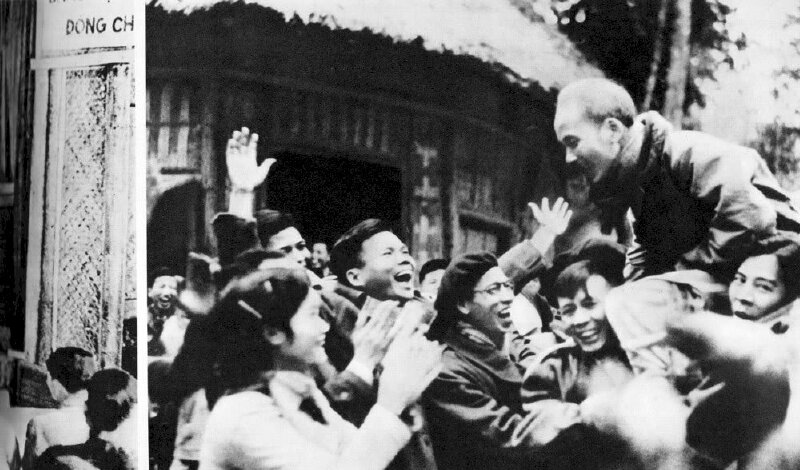 Người với các đại biểu Đại hội thống nhất Việt Minh - Liên Việt, năm 1951.