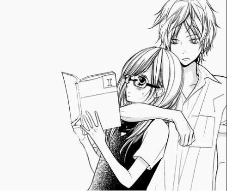 Ảnh cặp đôi Anime trắng đen đáng yêu