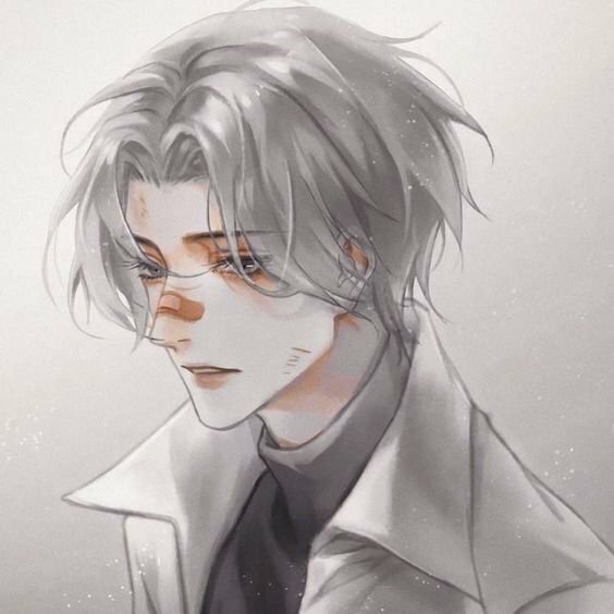 Ảnh anime nam tóc trắng buồn, mặt bị thương