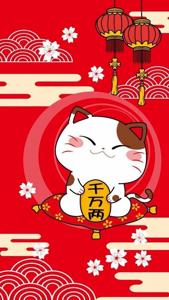 Hình đại diện chú mèo dễ thương mang lại may mắn