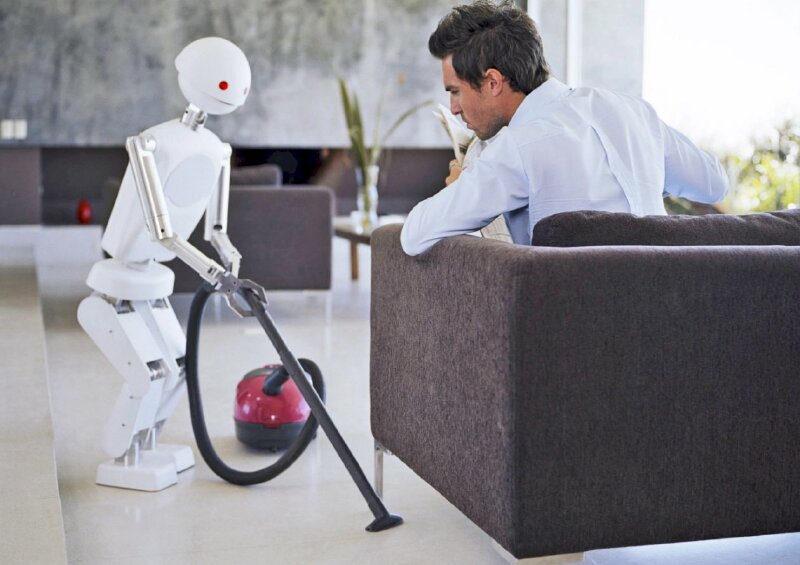 Hình ảnh robot hút bụi dọn dẹp nhà