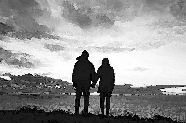 Ảnh tình yêu đẹp của đôi nam nữ đang bước đi cùng nhau trên một con đường