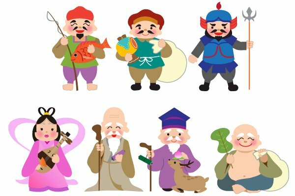 Hình ảnh các vị Thần may may mắn theo truyền thống văn hóa Nhật Bản
