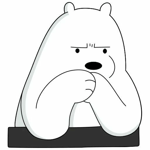 Hình hình ảnh gấu White phim hoạt hình chống nhị tay lên càm tâm lý buồn bực