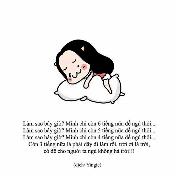 Hình ảnh cute mang ý nghĩa ngủ ít và dậy sớm làm việc