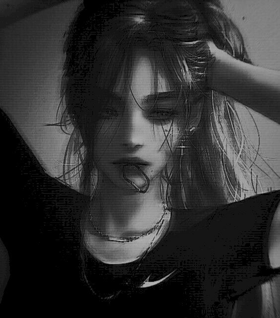 Hình ảnh cô gái Anime xinh đẹp nhưng có đôi mắt buồn và lạnh lùng