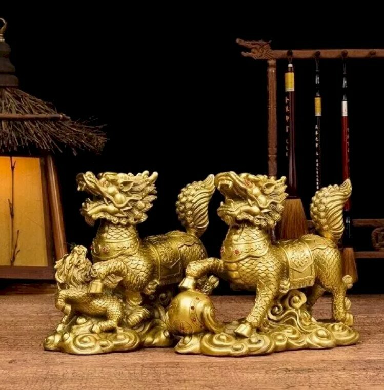 Hình ảnh Kỳ lân tránh tà, linh vật ngăn sát khí, mang lại may mắn