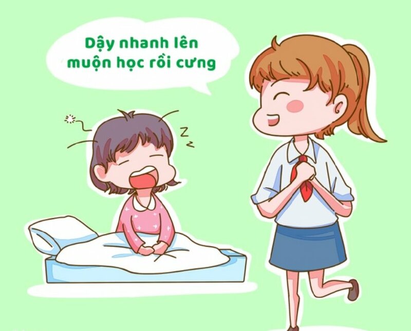 Hình ảnh dễ thương về việc dậy sớm