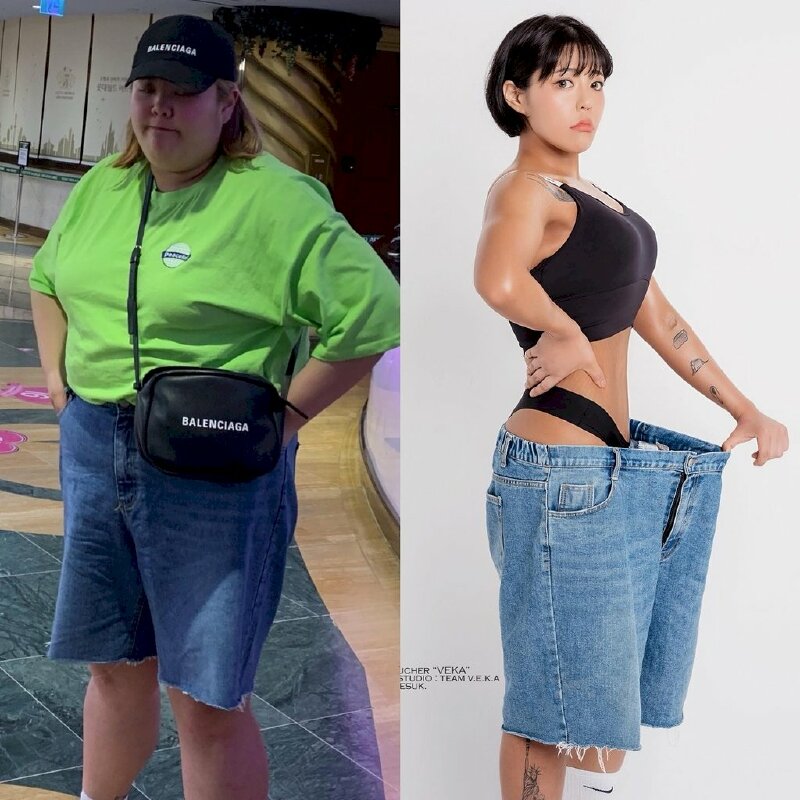 Hình ảnh giảm cân thành công của thánh ăn Hàn Quốc Yang Soobin, cô đã có màn lột xác kinh ngạc sau khi giảm được 50kg.