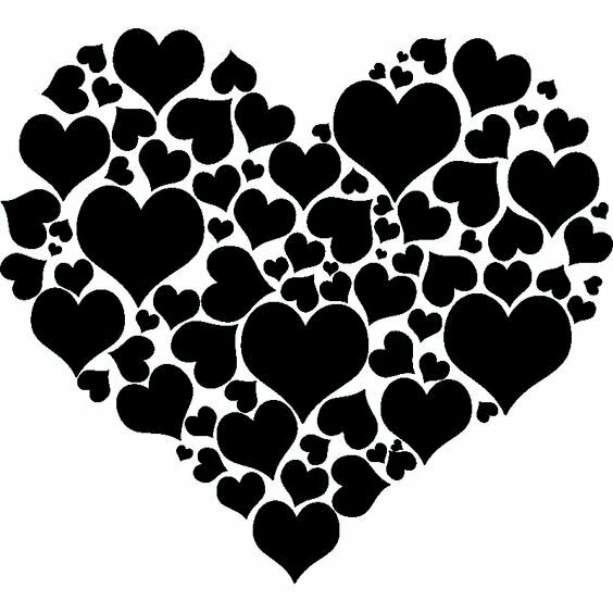 Hình trái tim, bóng hình trái tim, đen, đen và trắng png | PNGEgg