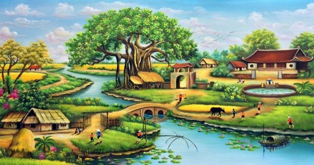 Hình ảnh quê hương có cây đa bến nước con đò