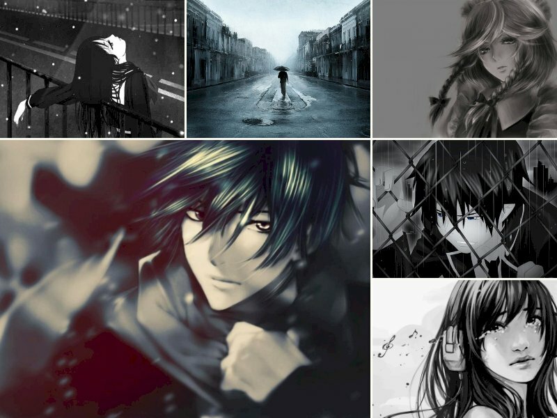 Ảnh anime đen trắng buồn hiếm - InKyThuatSo