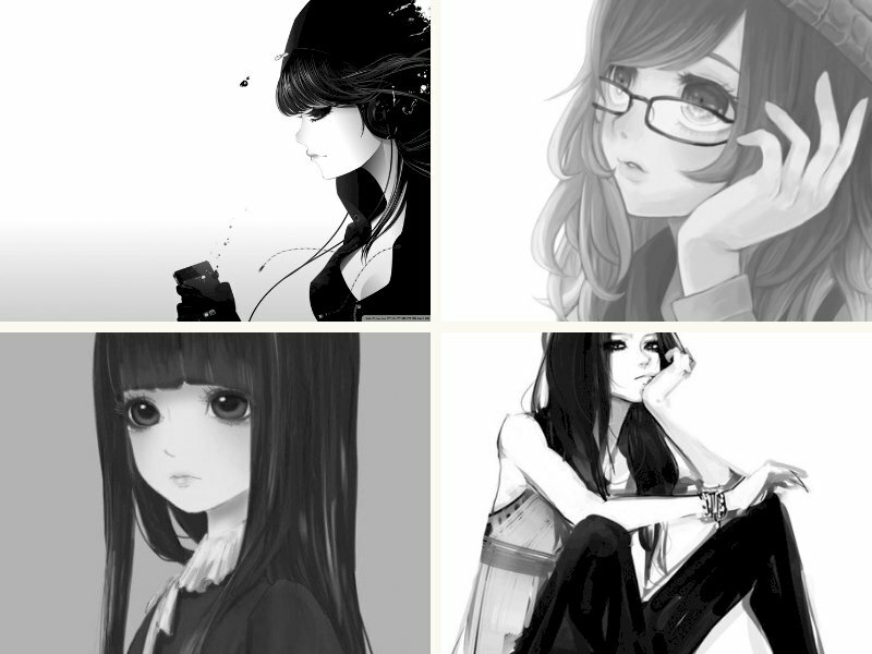 Ảnh anime girl lạnh lùng đen trắng - InKyThuatSo