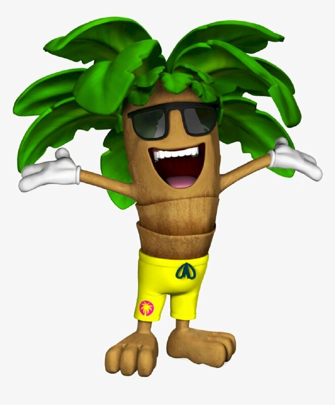 Ảnh cây dừa hoạt hình 3D ngộ nghĩnh, đáng yêu