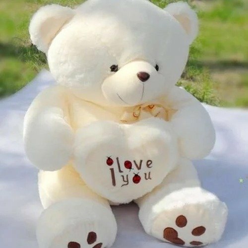 Hình ảnh gấu bông trắng với dòng chữ "I Love You" thật dễ thương