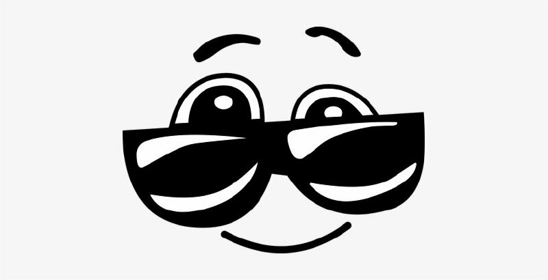 Hình mặt cười trắng đen đeo kính cute, đáng yêu