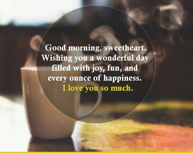 Hình ảnh lời chào ngày mới với nhiều tình yêu dành tặng vợ