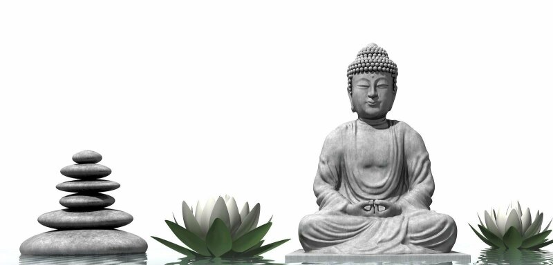 Hình Phật white đen sạm mặt mày hoa sen thực hiện hình nền rất đẹp mang đến máy tính