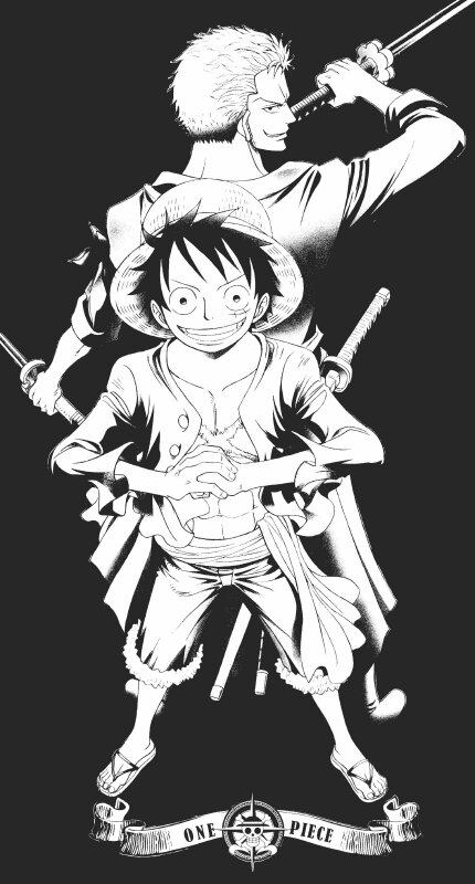 Ảnh Zoro và Luffy đen trắng làm hình nền điện thoại chất ngầu