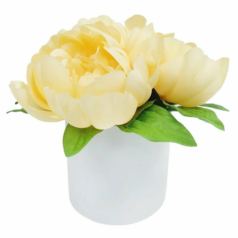 Hình ảnh bình hoa mẫu đơn vàng đơn giản, đẹp