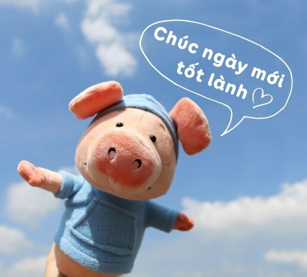 Hình ảnh dễ thương gửi lời chúc ngày mới tốt lành đến người thân, bạn bè