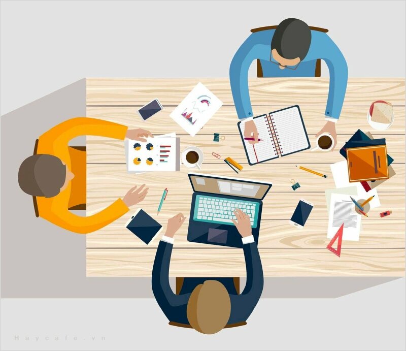 Ảnh hoạt hình làm việc nhóm