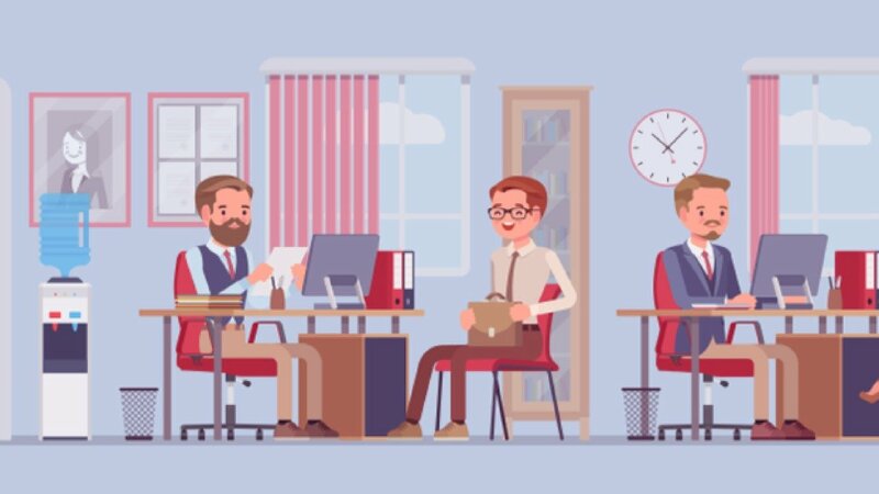 Ảnh hoạt hình văn phòng trong giờ làm việc
