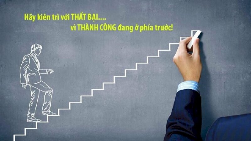 Hình ảnh nấc thang đi đến thành công và câu nói ý nghĩa động viên khi gặp thất bại
