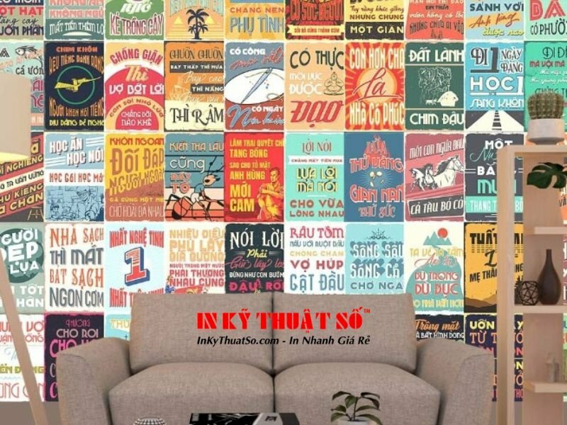 In poster A4 tranh decor ca dao tục ngữ