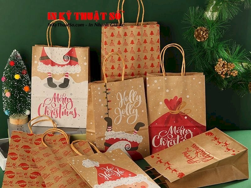 In túi giấy đựng quà Noel